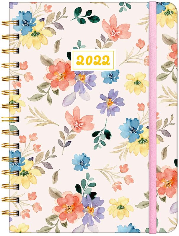 Photo 1 of **SET OF 2**
2022 Weekly & Monthly Planner, Spiral Daily Planner 2022, Agenda Planners & Organizers, Cute Schedule Planner with Tabs, Jan. 2022 - Dec. 2022 (Watercolor Floral)
