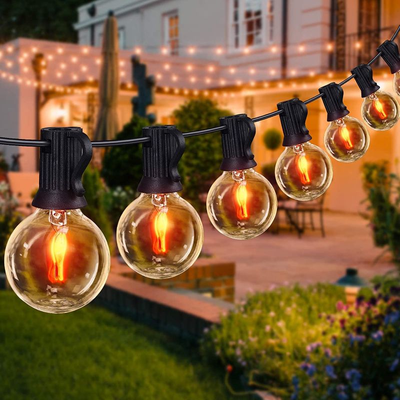 Photo 1 of **SET OF 2**
Outdoor String Lights - YUNLIGHTS 35FT 30+3 G40 Globe Bulbs, Hanging Patio String Lights Waterproof with Flickering Flame String Lights for Christmas, Porch, Garden, Party
