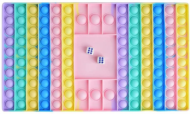 Photo 1 of **SET OF 3**
LOVEYIKOAI Big Pop Fidget Toys,Jumbo Pop Bubble Sensory Fidget Sensory Toy Giant Rainbow Chess Board Fidget Popper Huge Family Interactive Stress Relief Game for Kids and Adults (Pink)
