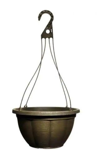 Photo 1 of 12.8 in. Plastic Deva Black Bronze Hanging Basket