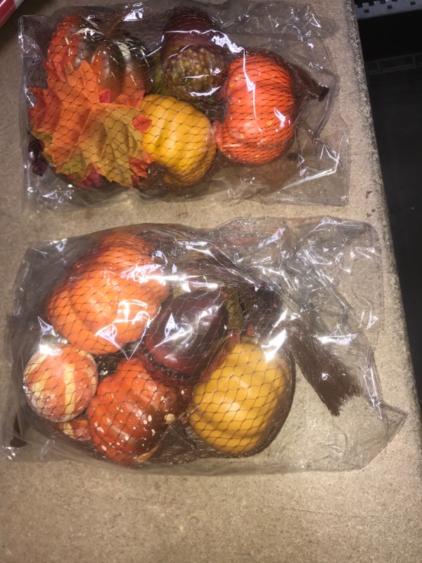 Photo 1 of 2 pack Thanksgiving Artificial Pumpkins Home Decoration Set