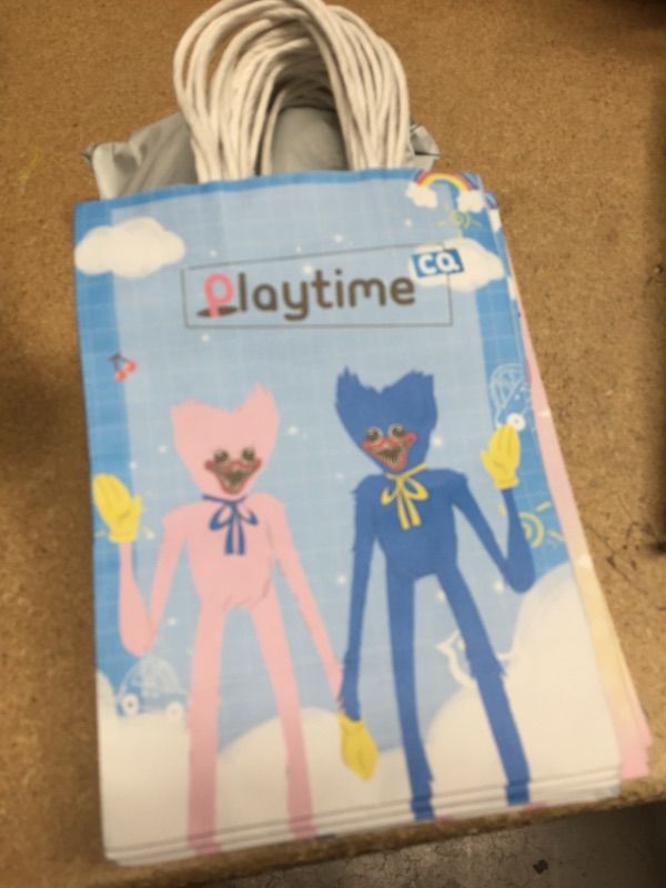 Photo 1 of 16 Pcs Poppy Playtime Huggy Wuggy Party Paper Gift Bags