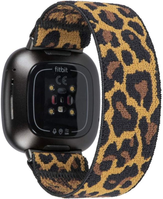 Photo 1 of Tefeca Replacement Band for Fitbit Versa 3 and Fitbit Sense (Dark Cheetah,L fits Wrist Size : 7.0-7.5 inch)