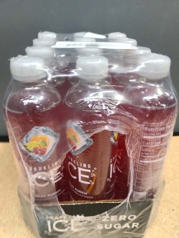 Photo 2 of ** EXP: FEB 20 2022**  ** NON-REFUNDABLE**  ** SOLD AS IS **
Sparkling Ice, Fruit Punch Sparkling Water, with Antioxidants and Vitamins, Zero Sugar, 17 fl oz Bottles (Pack of 12)
