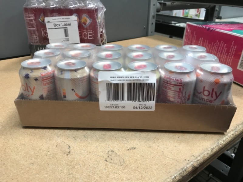 Photo 2 of *** EXP: 04/12/2022**  ** NON-REFUNDABLE**  ** SOLD AS IS **
bubly Bounce Caffeinated Sparkling Water, 3 Flavor Variety Pack, 12 oz Cans, 18 Count