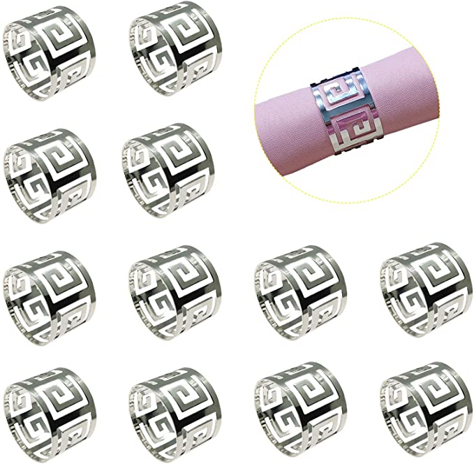 Photo 1 of ** SETS OF 2**
no applicable Silver Napkin Rings Set of 12, Delicate Napkin Rings Round Metal Napkin Holder Elegant Napkin Rings Holder for Casual or Formal Occasions
