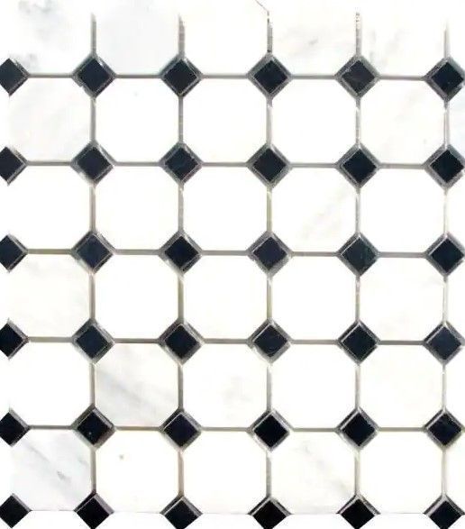 Photo 1 of 5 cases- MSI Greecian White Octagon 12 in. x 12 in. x 10 mm Polished Marble Mosaic Tile (10 sq. ft. / case)