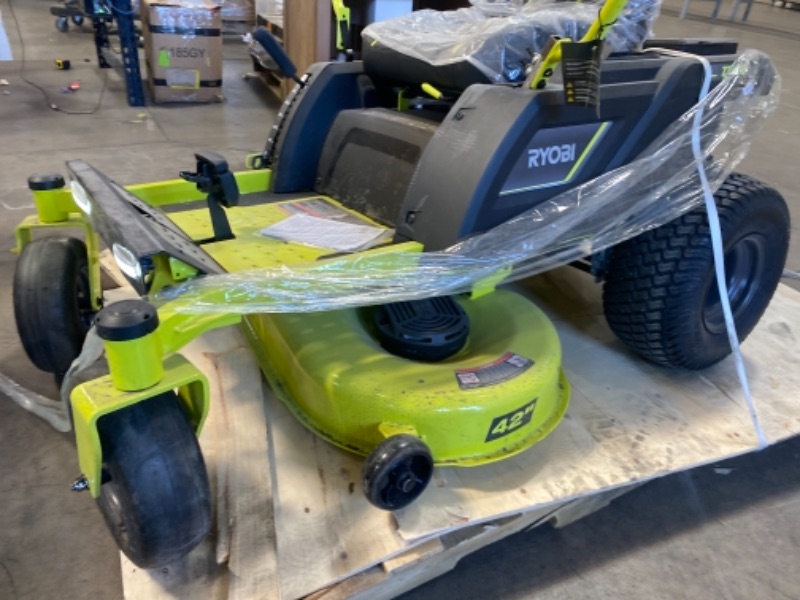 Photo 4 of RYOBI 42 in. 100 Ah Battery Electric Riding Zero Turn Mower