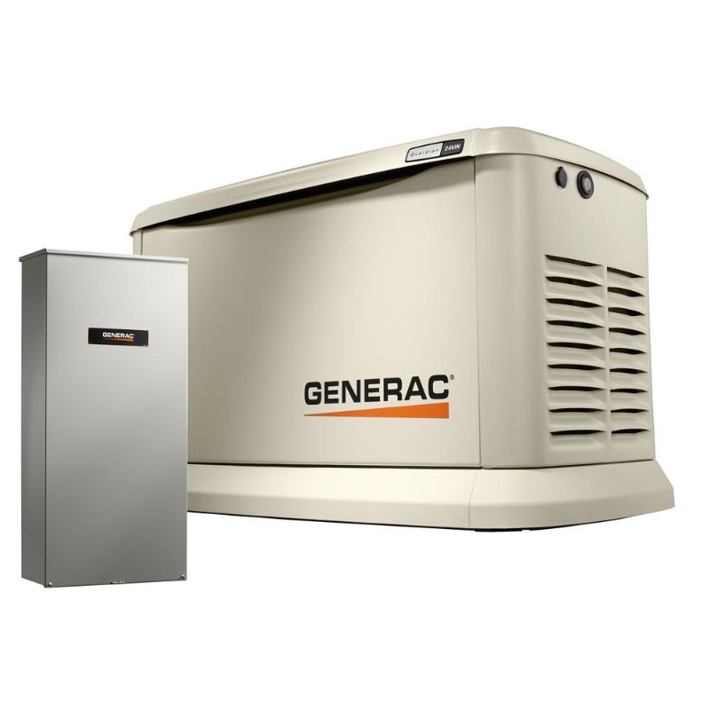 Photo 1 of Generac Guardian 24,000-Watt (LP)/21,000-Watt (NG) Air-Cooled Whole House Generator with Wi-Fi and 200-Amp Transfer Switch