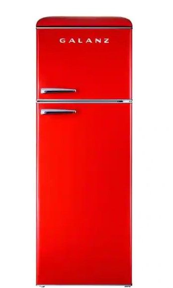 Photo 1 of Galanz 12.0 cu. ft. Top Freezer Retro Refrigerator with Dual Door True Freezer, Frost Free in Red