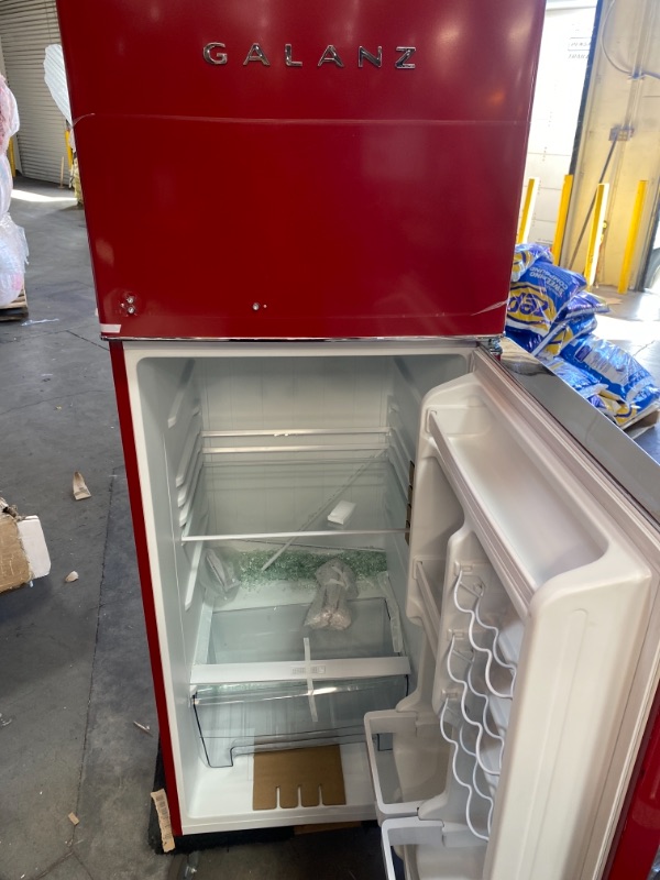 Photo 6 of Galanz 12.0 cu. ft. Top Freezer Retro Refrigerator with Dual Door True Freezer, Frost Free in Red