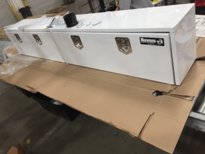 Photo 1 of **SIDES HAVE MINOR DENTS**
Buyers - 1753161-16X13X96 Inch White Smooth Aluminum Topsider Truck Box - 1EA
