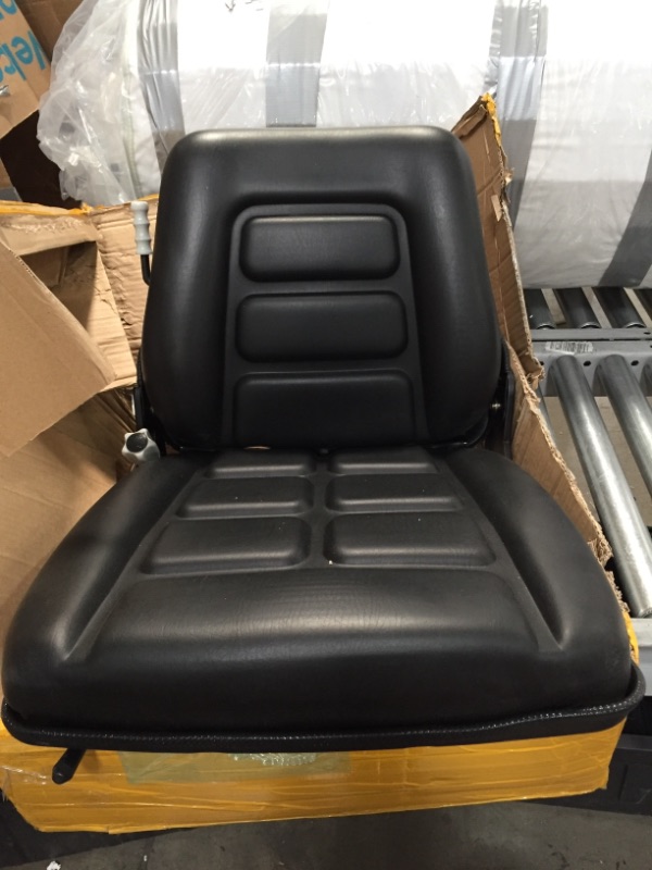 Photo 2 of **SIMILAR TO STOCK PHOTO*
Universal Forklift Seat with Adjustable Back,Safety Belt and Operator Position Switch,for Tractor,Excavator Skid Loader Backhoe Dozer Telehandler
