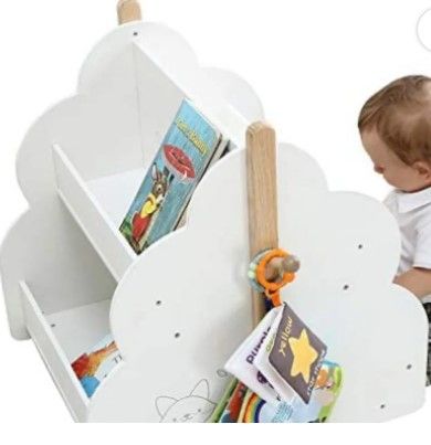 Photo 1 of **MISSING HARDWARE**
Labebe Baby Wooden Bookshelf, Kids Bookshelf with Wheels

