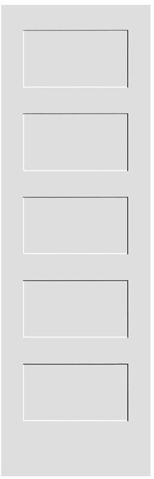 Photo 1 of **SIZE: 80"LX28"W**DOOR HAS MINOR CUT DUE TO BOX CUTTER**
Trimlite  5-Panel Shaker Doors
