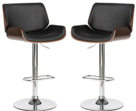 Photo 1 of (2 BARSTOOLS)
Glitzhome
45.75 in. H Mid-Century Modern Black PU and Walnut Bentwood Adjustable Height Medium-High Back Swivel Bar stool