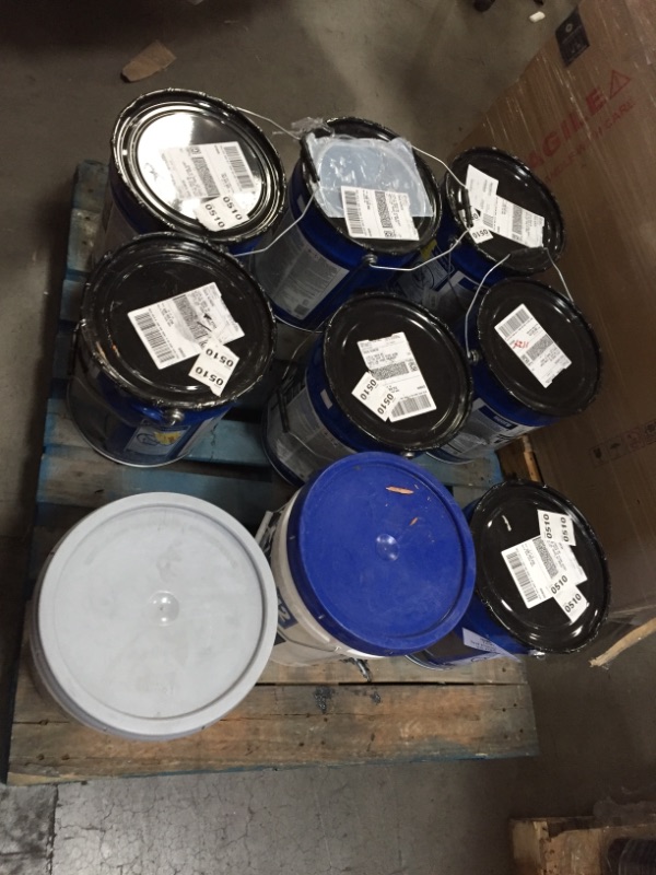 Photo 3 of (9 buckets of assorted roof coating)
201 4.75 Gal. Fibered Asphalt Roof Coating | Black Henry Solvent Roofing Durable