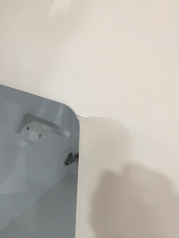 Photo 3 of **WOODEN PANEL ON BACK OF SINK HAS SMALL CRACK, REFER TO PHOTO**
COUNTER IS DETACHED ON SIDE , REFER TO PHOTO**
Home Decorators Collection
Bellington 60 in. W Bath Vanity in White with Engineered Stone Vanity Top in White with White Basins