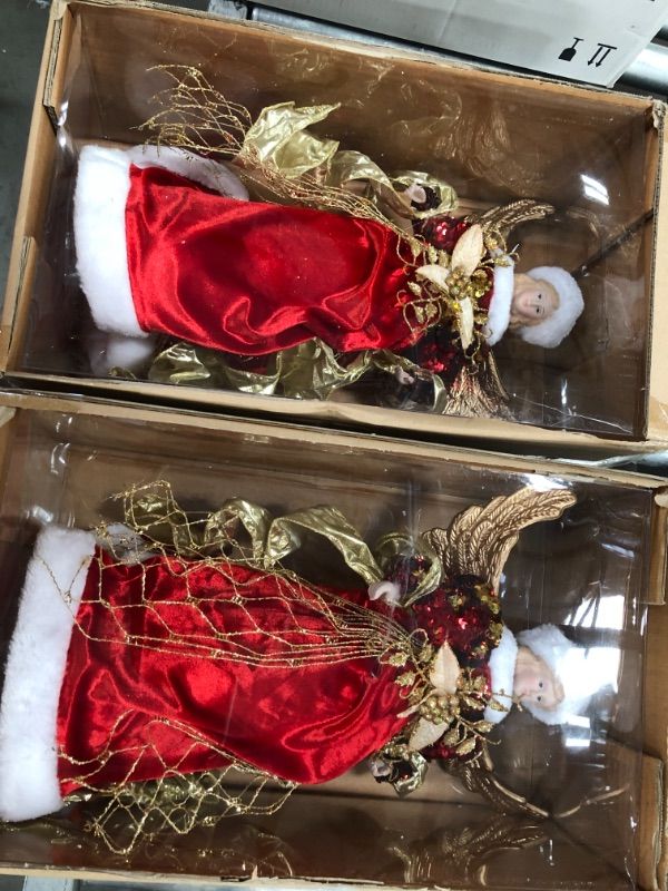 Photo 2 of 18 in Angel tree topper -RED --2 PACK 