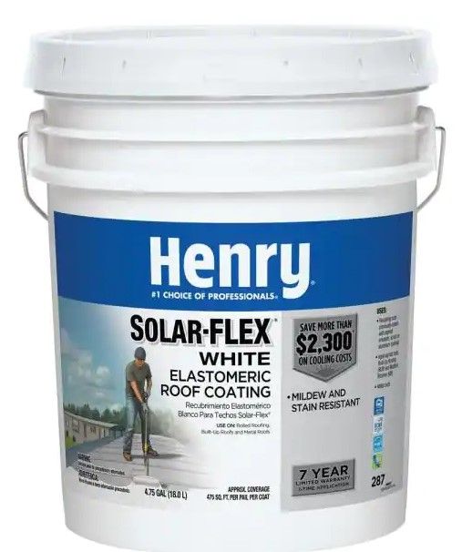 Henry 4.75 Gal. Acrylic Reflective Elastomeric Roof Coating for sale ...