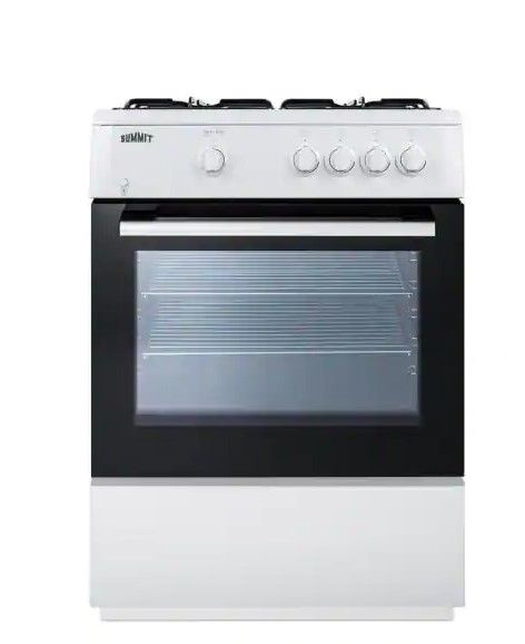 Photo 1 of Summit Appliance 24 in. 2.7 cu. ft. Slide-In Gas Range in White