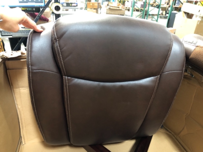 Photo 4 of **MISSING HARDWARE**
La-Z-Boy Bellamy Bonded Leather Executive Office Chair with Memory Foam Cushions, Brown
