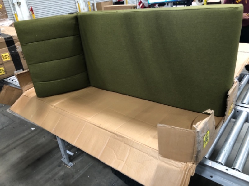 Photo 5 of **BOX 2 OF 2 ONLY** MISSING BOX 1 OF 2**
Novogratz Brittany Sectional Futon Sofa - Converts from Sofa & Chaise Lounger to Bed - Green
