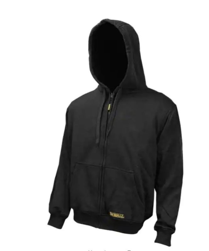 Photo 1 of DEWALT - SIZE L:
Men's Large 20V XR Lithium Ion Black bare Hoodie with 1 USB Power Adapter