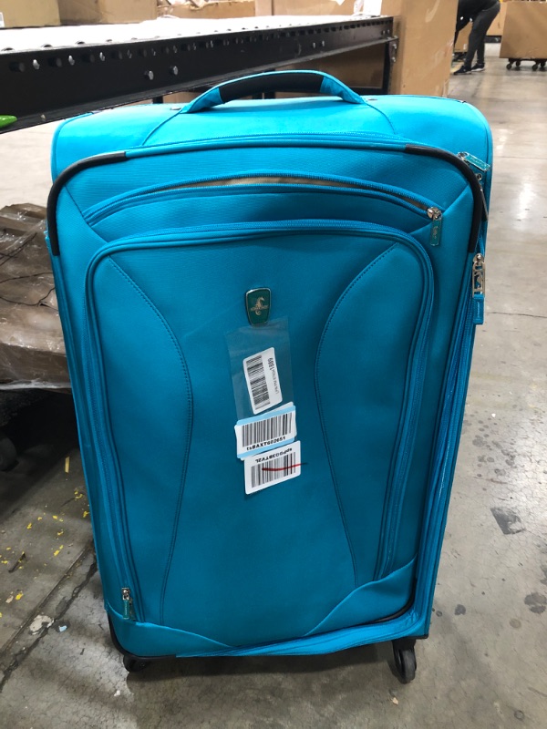 Photo 3 of used needs to be cleaned**Atlantic Luggage 3111769 Atlantic Ultra Lite Softsides 29" Expandable Spinner, turquoise blue, Checked Large
