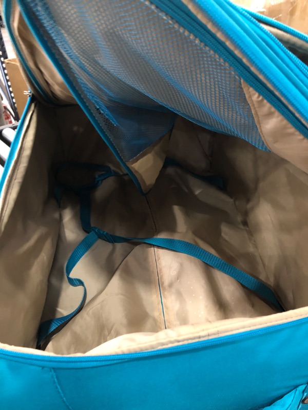 Photo 5 of used needs to be cleaned**Atlantic Luggage 3111769 Atlantic Ultra Lite Softsides 29" Expandable Spinner, turquoise blue, Checked Large
