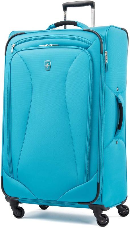 Photo 1 of used needs to be cleaned**Atlantic Luggage 3111769 Atlantic Ultra Lite Softsides 29" Expandable Spinner, turquoise blue, Checked Large
