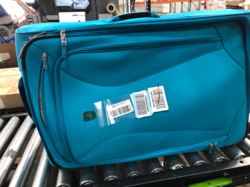 Photo 2 of used needs to be cleaned**Atlantic Luggage 3111769 Atlantic Ultra Lite Softsides 29" Expandable Spinner, turquoise blue, Checked Large
