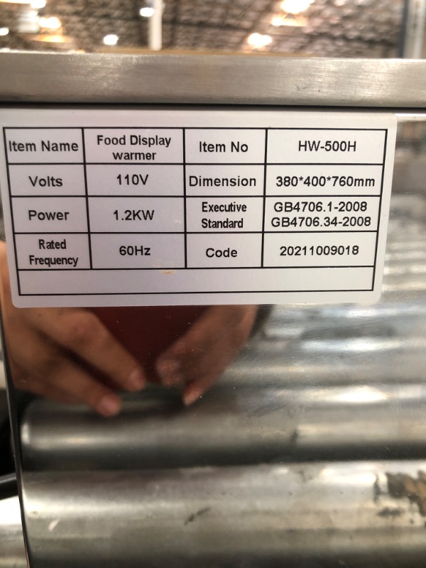 Photo 2 of tested**used**needs to be cleaned**mount on both side are broken off**vevor food display warmer hw-500h