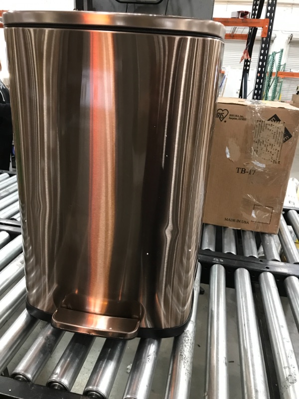 Photo 2 of  13.2 Gallon Kitchen Step Trash Can with Odor Filter, 50 Liter Rose Gold Stainless Steel Pedal Garbage Bin Silent and Gentle Lid Open and Close, 13 Gal
