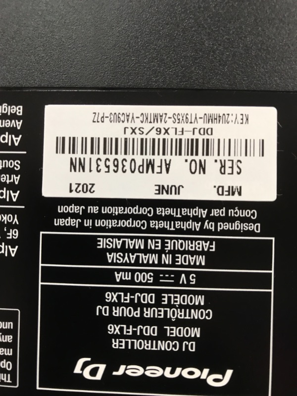 Photo 4 of unable to test**Pioneer Electronics DDJ-FLX6 4-Ch DJ Controller for Rekordbox and Serato DJ Pro
