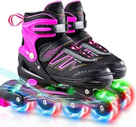 Photo 1 of Hiboy Adjustable Inline Skates with All Light up Wheels, 
S - Little Kids (12C-2Y)
