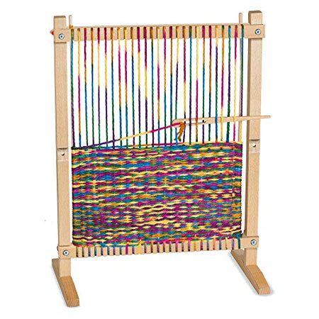 Photo 1 of Melissa & Doug Wooden Multi-Craft Weaving Loom (Arts & Crafts, Extra-Large Frame
