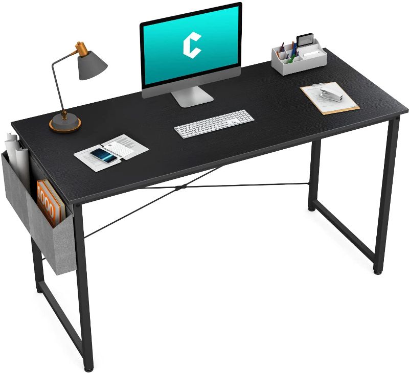 Photo 1 of PARTS ONLY//USED: Cubiker Computer Desk 47 inch Home Office Writing Study Desk, Modern Simple Style Laptop Table with Storage Bag, Black 23.6"D x 47"W x 30"H

