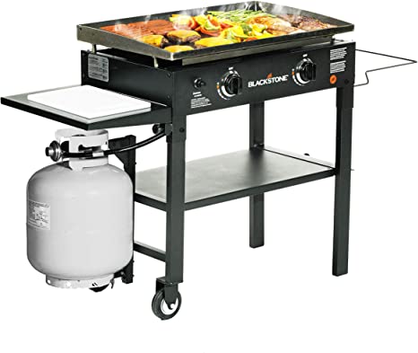 Photo 1 of **PARTS ONLY**
Blackstone 1853 Flat Top Gas Grill 2 Burner Propane Fuelled Rear Grease Management System 28” Outdoor Griddle Station for Camping with Built in Cutting Board and Garbage Holder, 28 Inch, Black