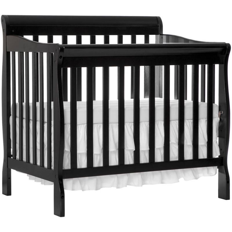 Photo 1 of Dream on Me Aden 4-in-1 Convertible Mini Crib in Black
