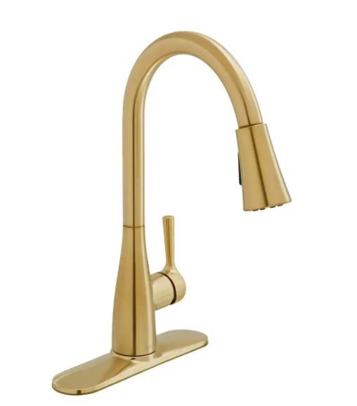 Photo 1 of Glacier Bay
Sadira Single-Handle Pull-Down Sprayer Kitchen Faucet in Matte Gold