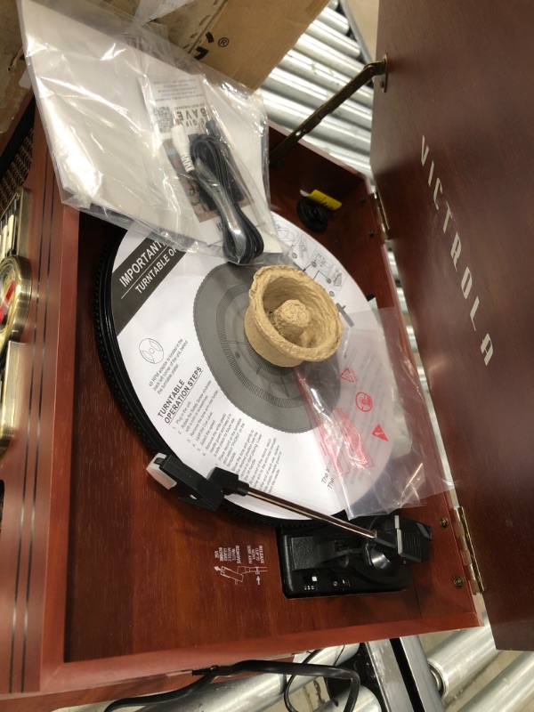 Photo 3 of tested**Victrola Nostalgic 6-in-1 Bluetooth Record Player & Multimedia Center with Built-in Speakers - 3-Speed Turntable, CD & Cassette Player, 