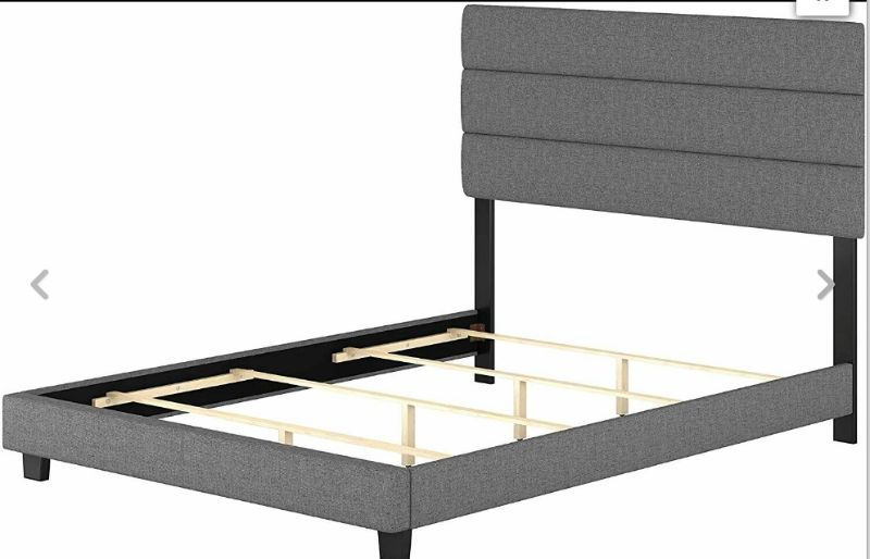 Photo 1 of Accent Furniture Padded Platform Bed Frame-Full Size - Gray
