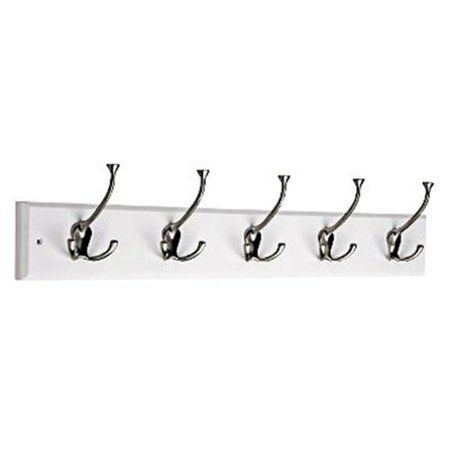 Photo 1 of 248483 27 in. White & Satin Nickel Tri Hook Rail
