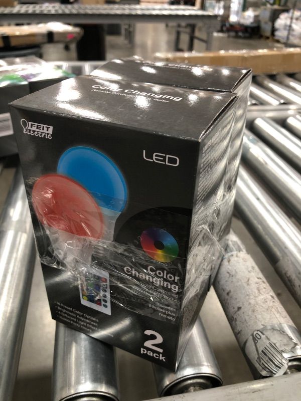 Photo 1 of 5-Watt Equivalent A19 Medium E26 Base Color Changing Party Bulb Party LED Light Bulb with Remote (4-Pack)