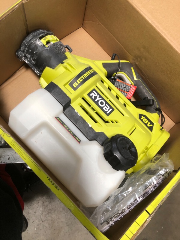 Photo 2 of ***DIRTY*** Ryobi ONE+ 18-Volt Lithium-Ion Cordless Electrostatic 0.5 Gal Sprayer with 2.0 Ah Battery and Charger P2890
