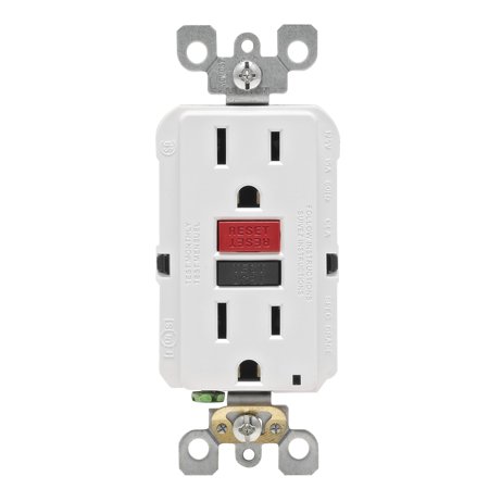 Photo 1 of ***MISSING HARDWARE***Leviton 15A-125V White Self Test GFCI Outlet
