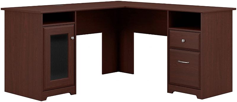 Photo 1 of ****INCOMPLETE, BOX 1 OF 2*** Bush Furniture Cabot 60W L Shaped Computer Desk in Harvest Cherry
