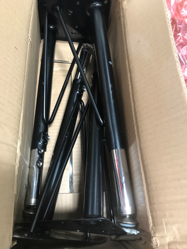 Photo 1 of **MISSING HARDWARE** TABLE LEGS -XU-LEG-4 Adjustable GG BLACK/CHROME from 15" to 24" New w hardwar
