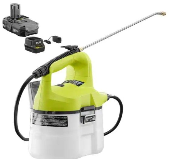 Photo 1 of  RYOBI
ONE+ 18V Cordless Battery 1 Gal. Chemical Sprayer with 1.3 Ah Battery and Charge